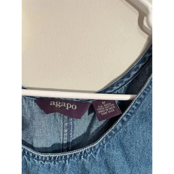 Vintage Agapo Denim Floral Embroidered and Bedazzled Midi/Maxi Dress - Picture 8 of 8